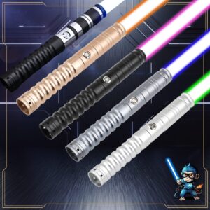 Osiris Training Saber lineup — ribbed-hilt sabers in gold, black, gray and silver with glowing blades on a futuristic backdrop.