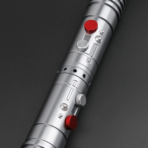 Shadow Hunter SE midsection close-up featuring red and silver knobs and vented detailing.