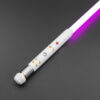White T Guard SE (Single) saber with gold accents and purple blade on dark background.